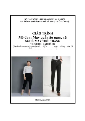 Giáo trình may quần âu nam nữ nghề may thời trang trình độ cao đẳng