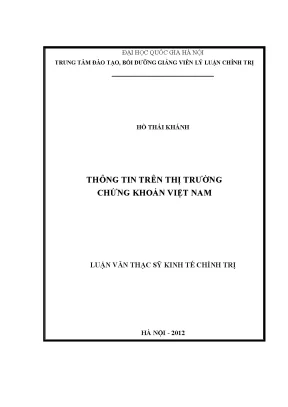 Luận văn thạc sĩ thông tin trên thị trường chứng khoán việt nam