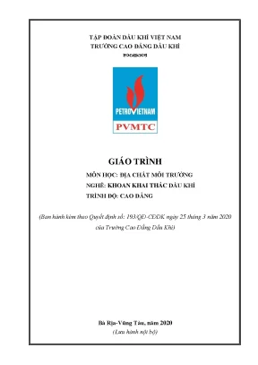 Giáo trình địa chất môi trường nghề khoan khai thác dầu khí trình độ cao đẳng trường cao đẳng dầu khí năm 2020
