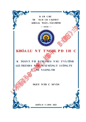 Kế toán tập hợp chi phí sản xuất và tính giá thành sản phẩm xi măng tại công ty cổ phần long thọ