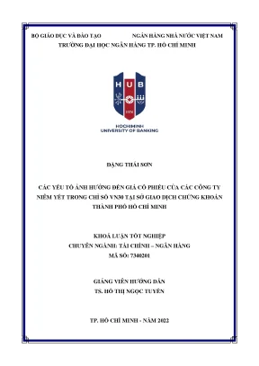Các yếu tố ảnh hưởng đến giá cổ phiếu của các công ty niêm yết trong chỉ số vn30 tại sàn giao dịch chứng khoán tp hồ chí minh