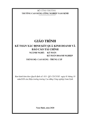 Giáo trình kế toán xác định kết quả kinh doanh và lập báo cáo tài chính