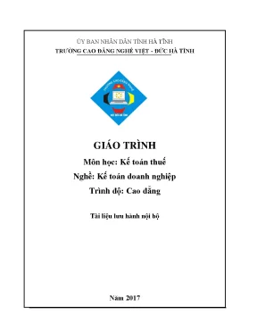 Giáo trình kế toán thuế nghề kế toán doanh nghiệp cao đẳng