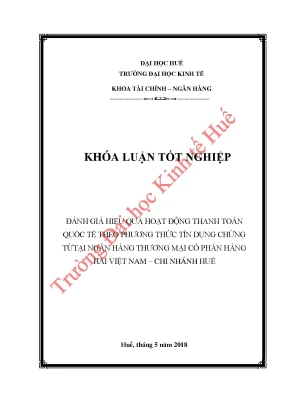 Đánh giá hiệu quả hoạt động thanh toán quốc tế theo phương thức tín dụng chứng từtại ngân hàng thương mại cổ phần hàng hải việt nam chi nhánh huế
