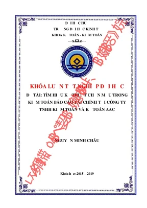 Khóa luận tốt nghiệp tìm hiểu kỹ thuật chọn mẫu trong kiểm toán bctc tại công ty tnhh kiểm toán và kế toán aac