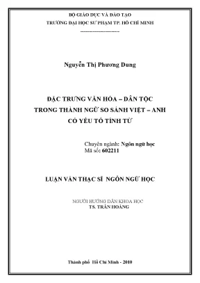 Luận văn thạc sĩ đặc trưng văn hóa dân tộc trong thành ngữ so sánh việt anh có yếu tố tính từ
