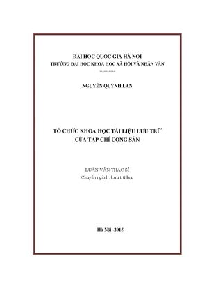 Luận văn thạc sĩ tổ chức khoa học tài liệu lưu trữ của tạp chí cộng sản