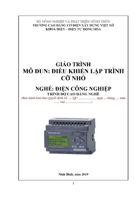 Giáo trình điều khiển lập trình cỡ nhỏ nghề điện công nghiệp cao đẳng nghề