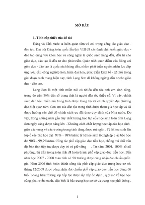 Luận văn thạc sĩ phát huy vai trò chủ thể nhận thức trong học tập của học sinh người dân tộc thiểu số ở các trường chuyên nghiệp lạng sơn hiện nay