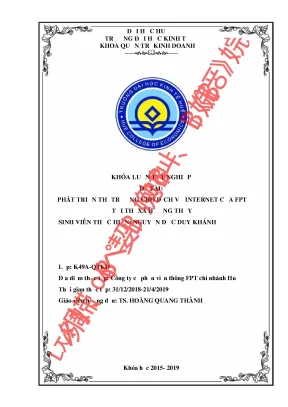 Phát triển thị trường cho dịch vụ internet của fpt tại thị xã hương thủy