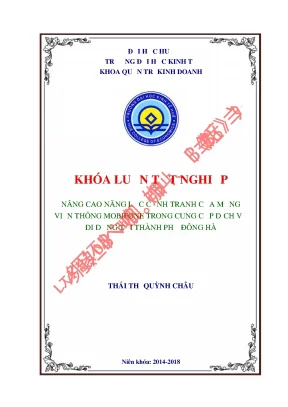 Nâng cao năng lực cạnh tranh của mạng viễn thông mobifone trong cung cấp dịch vụ di dộng tại thành phố đông hà