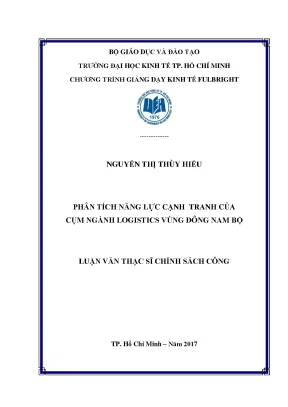 Luận văn thạc sĩ phân tích năng lực cạnh tranh của cụm ngành logistics vùng đông nam bộ