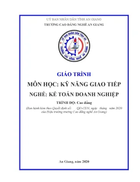 Giáo trình kỹ năng giao tiếp nghề kế toán doanh nghiệp trình độ cao đẳng