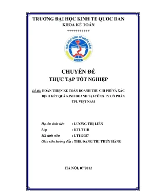 Kế toán doanh thu chi phí và xác định kết quả kinh doanh của công ty tpl