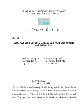 Luận văn thạc sỹ giải pháp nâng cao hiệu quả hội chợ triển lãm thương mại tại việt nam