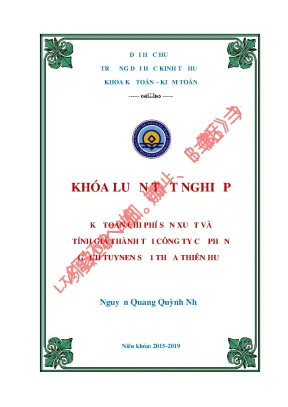 Khóa luận tốt nghiệp kế toán chi phí sản xuất và tính giá thành sản phẩm tại công ty cổ phần gạch tuynen số 1 thừa thiên huế