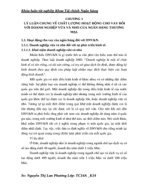 Khóa luận tốt nghiệp triển khai các văn bản pháp lý điều chỉnh quy trình cho vay đối với dnv n tại nhtm