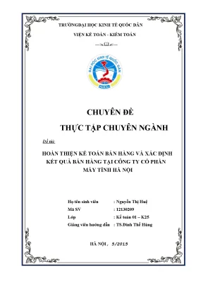 Hoàn thiện kếtoán bán hàng và xác định kết quả kinh doanh tại công ty cổ phần máy tính hà nội