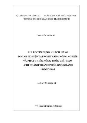 0319 rủi ro tín dụng khách hàng dn tại nh nông nghiệp và ptnt việt nam chi nhánh tp long khánh đồng nai luận văn thạc sĩ tcnh nguyễn xuân an nguyễn th