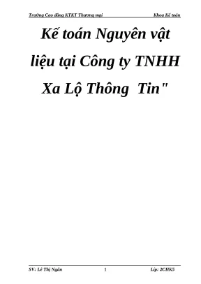 Khóa luận tốt nghiệp kế toán nguyên vật liệu tại công ty tnhh xa lộ thông tin