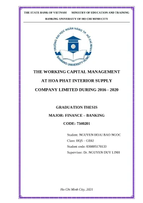 0098 the working capital management at hoa phat interior supply company limited during 2016 2020 bachelor luận văn tcnh nguyen hoai bao ngoc nguyen duy l