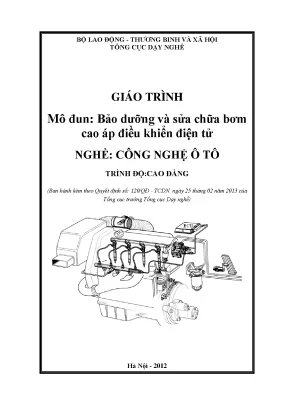 Giáo trình bảo dưỡng sửa chữa bơm cao áp điều khiển điện tử