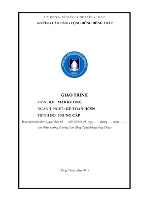 Giáo trình marketing nghề kế toán hành chính sự nghiệp cao đẳng