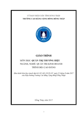 Giáo trình quản trị thương hiệu nghề quản trị kinh doanh cao đẳng