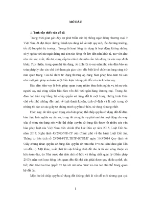 Luận văn thế chấp bằng quyền sử dụng đất ở để đảm bảo hợp đồng tín dụng ngân hàng theo pháp luật việt nam hiện nay từ thực tiễn thành phố đà nẵng