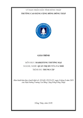 Giáo trình marketing thương mại nghề quản trị doanh nghiệp vừa và nhỏ trung cấp