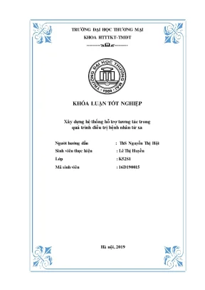 Xây dựng hệ thống hỗ trợ tương tác trong quá trình điều trị bệnh nhân từ xa khóa luận tốt nghiệp