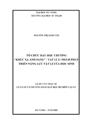 Tổ chức dạy học chương khúc xạ ánh sáng vật lí 11 nhằm phát triển năng lực vật lí của học sinh