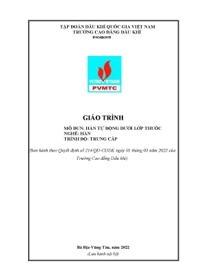 Giáo trình hàn tự động dưới lớp thuốc nghề hàn trung cấp