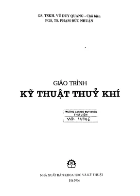Giáo trình kỹ thuật thuỷ khí