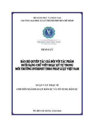 Bảo hộ quyền tác giả đối với tác phẩm dưới dạng chữ viết hoặc ký tự trong môi trường internet theo pháp luật việt nam