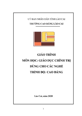 Giáo trình giáo dục chính trị trình độ cao đẳng