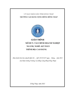 Giáo trình tài chính doanh nghiệp nghề kế toán cao đẳng