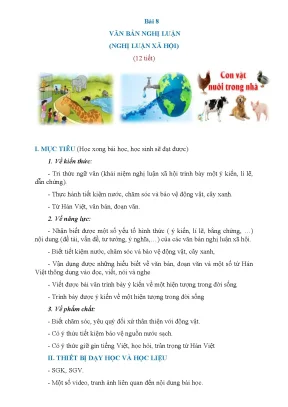 Giáo án môn ngữ văn 6 bài 8 sách cánh diều văn bản nghị luận nghị luận xã hội