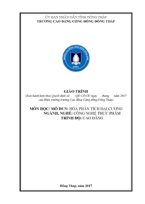 Giáo trình hóa phân tích đại cương nghề công nghệ thực phẩm cao đẳng