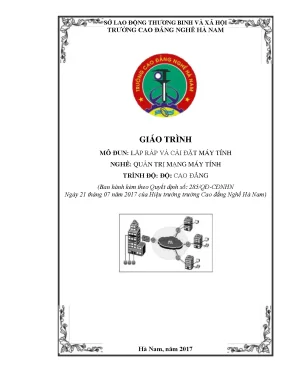 Giáo trình lắp ráp và cài đặt máy tính nghề quản trị mạng máy tính cao đẳng