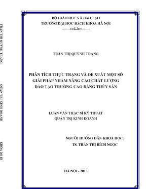 Phân tích thực trạng và đề xuất một số giải pháp nhằm nâng cao chất lượng đào tạo trường cao đẳng thủy sản