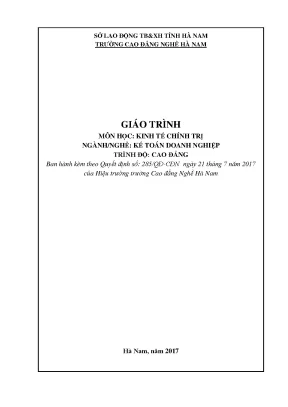 Giáo trình kinh tế chính trị nghề kế toán doanh nghiệp cao đẳng