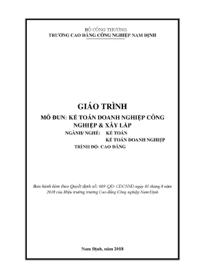 Giáo trình kế toán doanh nghiệp công nghiệp và xây lắp