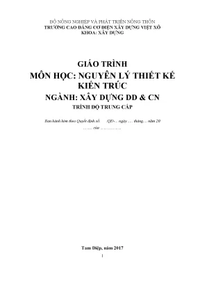 Giáo trình nguyên lý thiết kế kiến trúc nghề xây dựng dân dụng và công nghiệp trung cấp