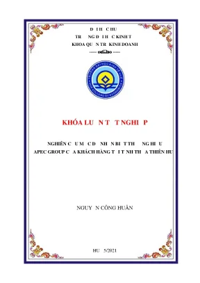 Khóa luận tốt nghiệp nghiên cứu mức độ nhận biết thương hiệu apec group của khách hàng tại tình thừa thiên huế