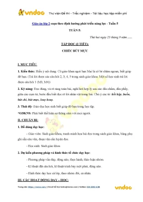 Giáo án lớp 2 soạn theo định hướng phát triển năng lực tuần 5 vndoc com