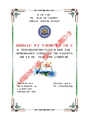 Kế toán doanh thu và xác định kết quả kinh doanh tại công ty cổ phần sách và thiết bị trường học thừa thiên huế