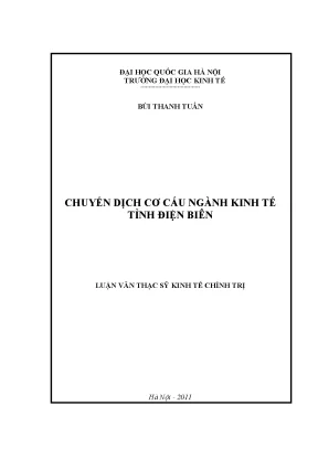 Luận văn thạc sĩ chuyển dịch cơ cấu kinh tế tỉnh điện biên