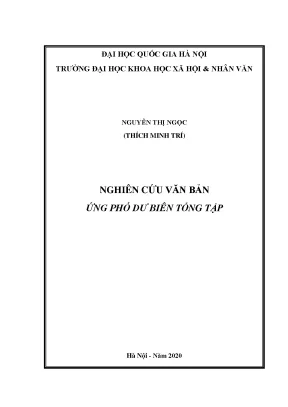 Luận văn thạc sĩ nghiên cứu văn bản ứng phó dư biên tổng tập