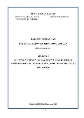 Mô đun 2 sử dụng phương pháp dạy học và giáo dục phát triển phẩm chất năng lực học sinh trung học cơ sở môn tin học